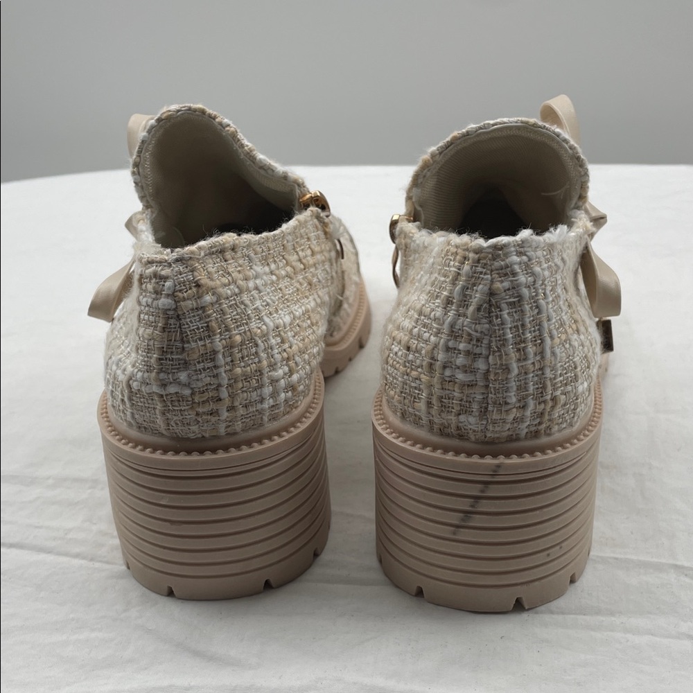 NEW! DG Tweed Patch Bowknot Chunky Heel Loafers. 245. - Picture 9 of 15